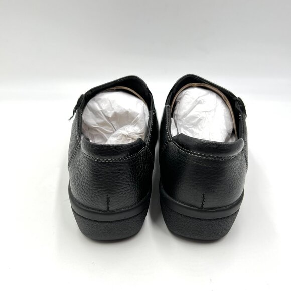 6.5W 6.5 WIDE WIDTH Clarks Cheyn Madi Black Leather Comfort Loafers Shoes New - Picture 7 of 12